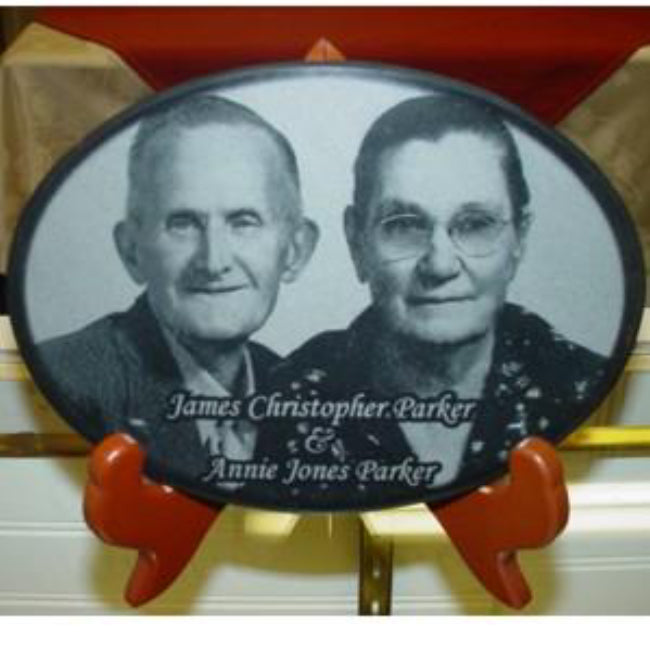 Marble Anniversary Oval Photo Plaque - Enchanted Memories, Custom Engraving & Unique Gifts