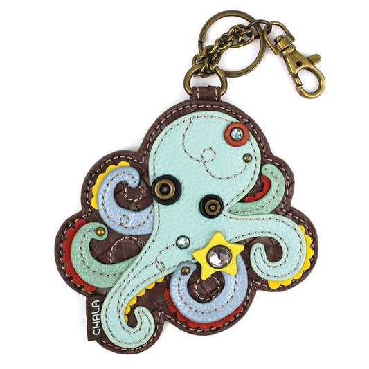 CHALA Octopus Key Fob, Coin Purse, Purse Charm - Enchanted Memories, Custom Engraving & Unique Gifts