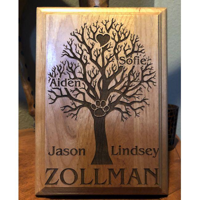 Personalized Birthstone Family Tree Sculpture - Silver