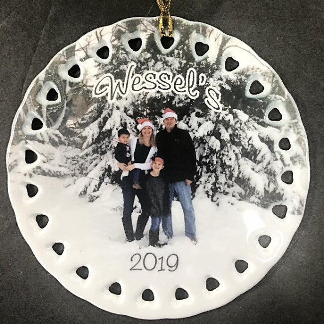 Personalized Ceramic Photo Christmas Ornament Made Just For You With Your Favorite Picture Family Pets Home Cars Custom Made