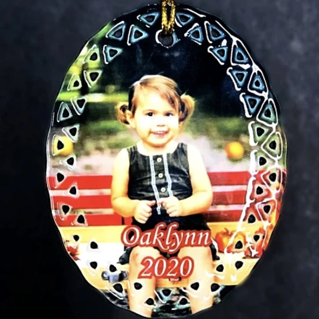 Personalized Photo Christmas Ornament custom made with your special photo. Perfect for children, pets, couples or in memory of.