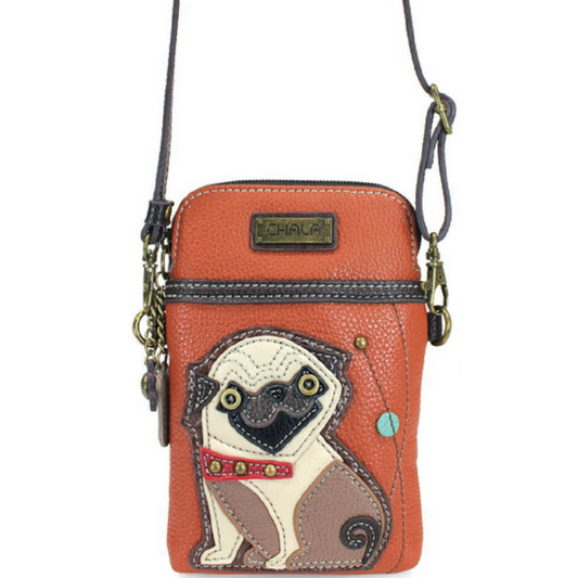 CHALA Crossbody Cell Phone Case - Pug - Enchanted Memories, Custom Engraving & Unique Gifts