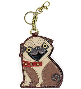 CHALA Pug Key Fob, Coin Purse, Purse Charm - Enchanted Memories, Custom Engraving & Unique Gifts