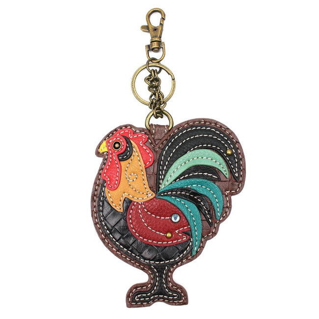 CHALA Rooster Key Fob, Coin Purse, Purse Charm - Enchanted Memories, Custom Engraving & Unique Gifts