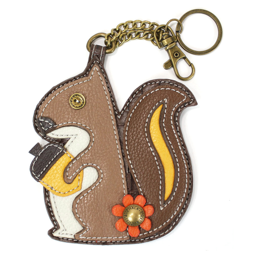 CHALA Squirrel Key Fob, Coin Purse, Purse Charm - Enchanted Memories, Custom Engraving & Unique Gifts