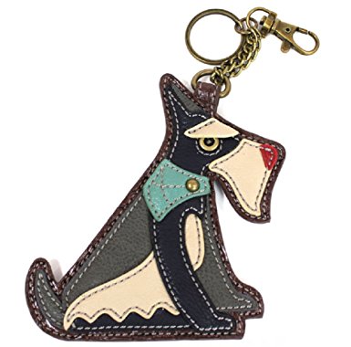 CHALA Schnauzer Key Fob, Coin Purse, Purse Charm - Enchanted Memories, Custom Engraving & Unique Gifts