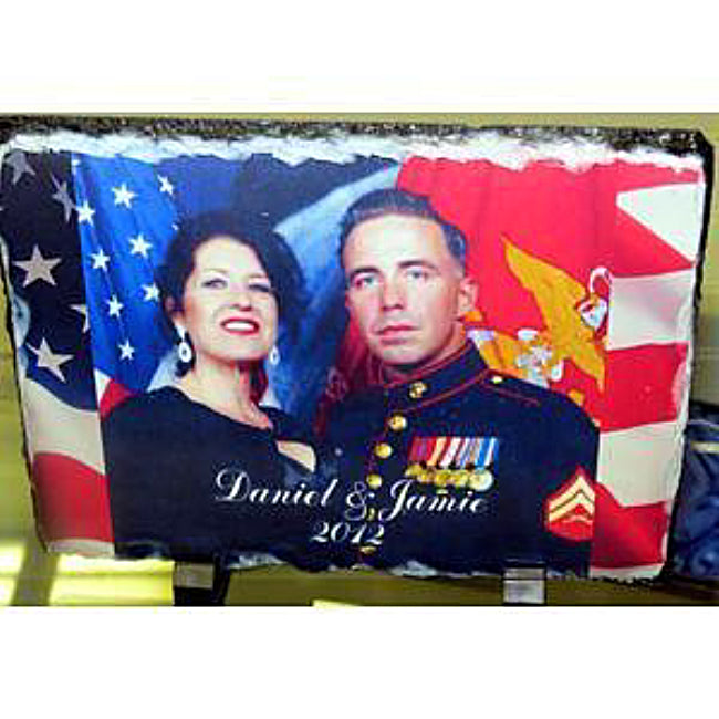 Military Photo Slate Plaque - Enchanted Memories, Custom Engraving & Unique Gifts