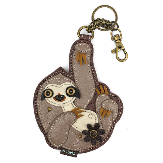 CHALA Sloth Key Fob, Coin Purse, Purse Charm - Enchanted Memories, Custom Engraving & Unique Gifts