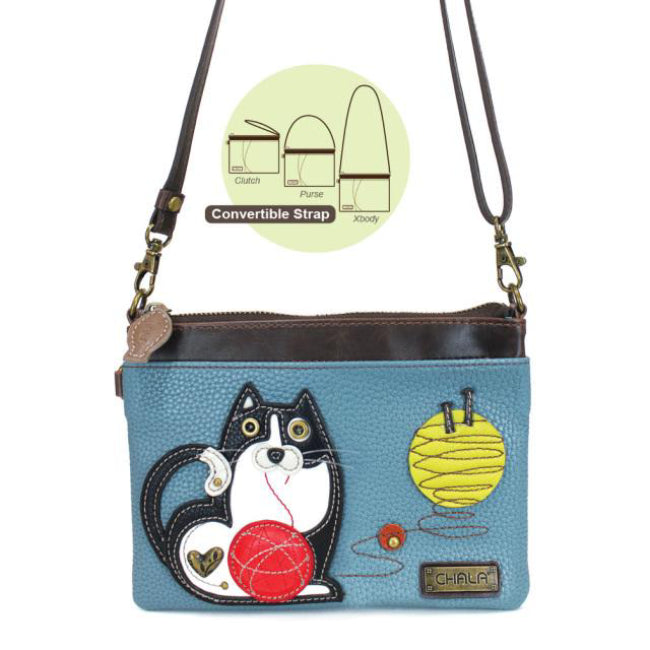 CHALA Mini Crossbody Black and White Tuxedo Cat - Enchanted Memories, Custom Engraving & Unique Gifts