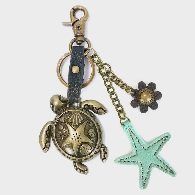 CHALA Metal Charming Keychain - Turtle & Starfish