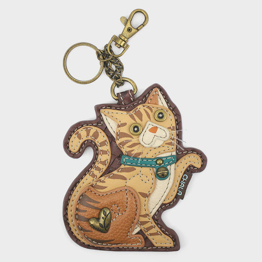 CHALA Cat Tabby Orange Keyfob, Coin Purse, Purse Charm