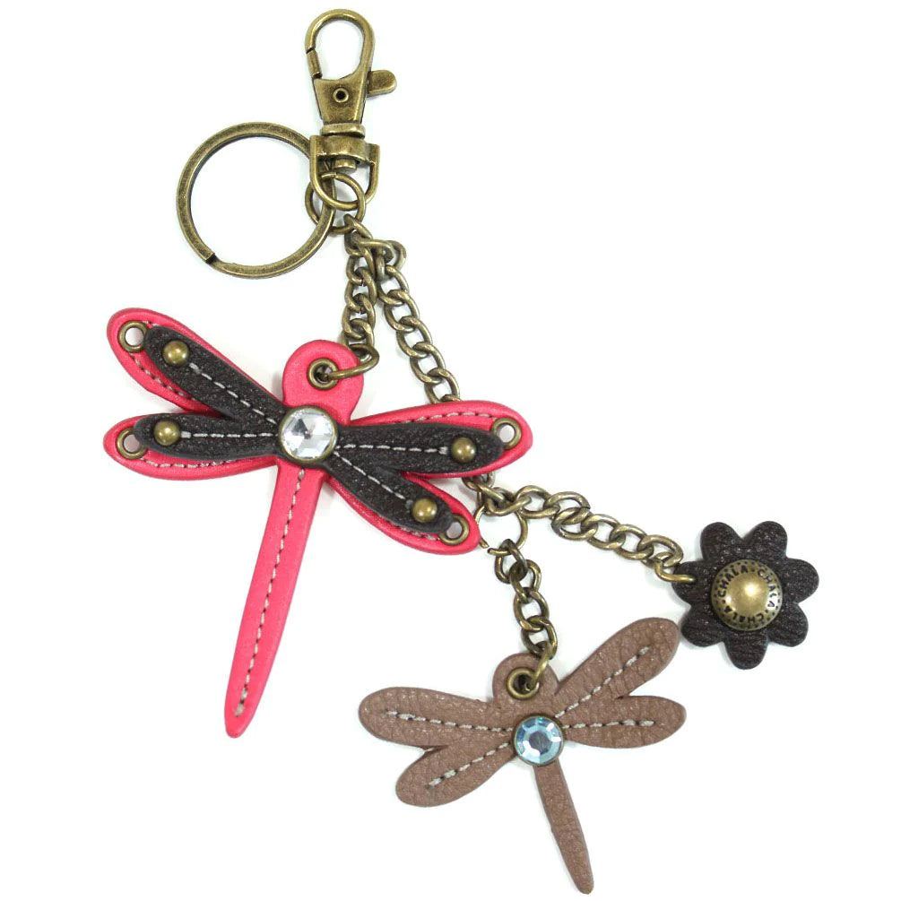 Pink Dragonfly Keychain